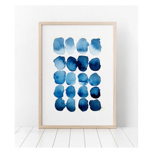 Abstract Indigo Blue Printable Art,Navy Wall Art,Minimalist Watercolor Print,Brushstroke Indigo Printable Art,Navy Wall Art,Boho.Hipster