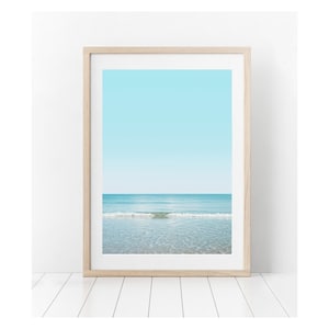 Küstenwelle bedruckbar, Strand minimalistische Wall Art, Sun Sea Sand Ocean, türkisblauer Meeresabdruck, Tropical, Teen Girl Boy Room Decor