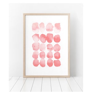 Abstract Watercolour Painting, Blush Pink Wall Art Print, Digital Download Large Printable Poster, Modern Minimalist Girls Nursey Room Decor