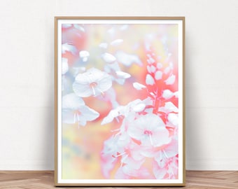 Pink flower printable,Blush Pink floral print,Botanical print,Fantasy floral print,Pastel Nursry decor,bedroom wall art,girls,mothers day