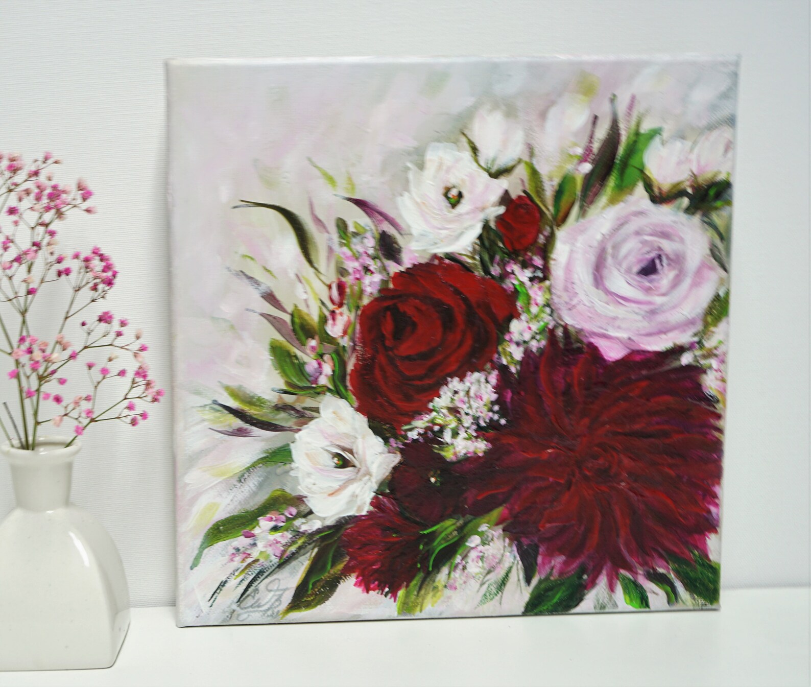 Flower Dream, Flower Acrylic Painting Hand-painted, Beautiful Flowers ...