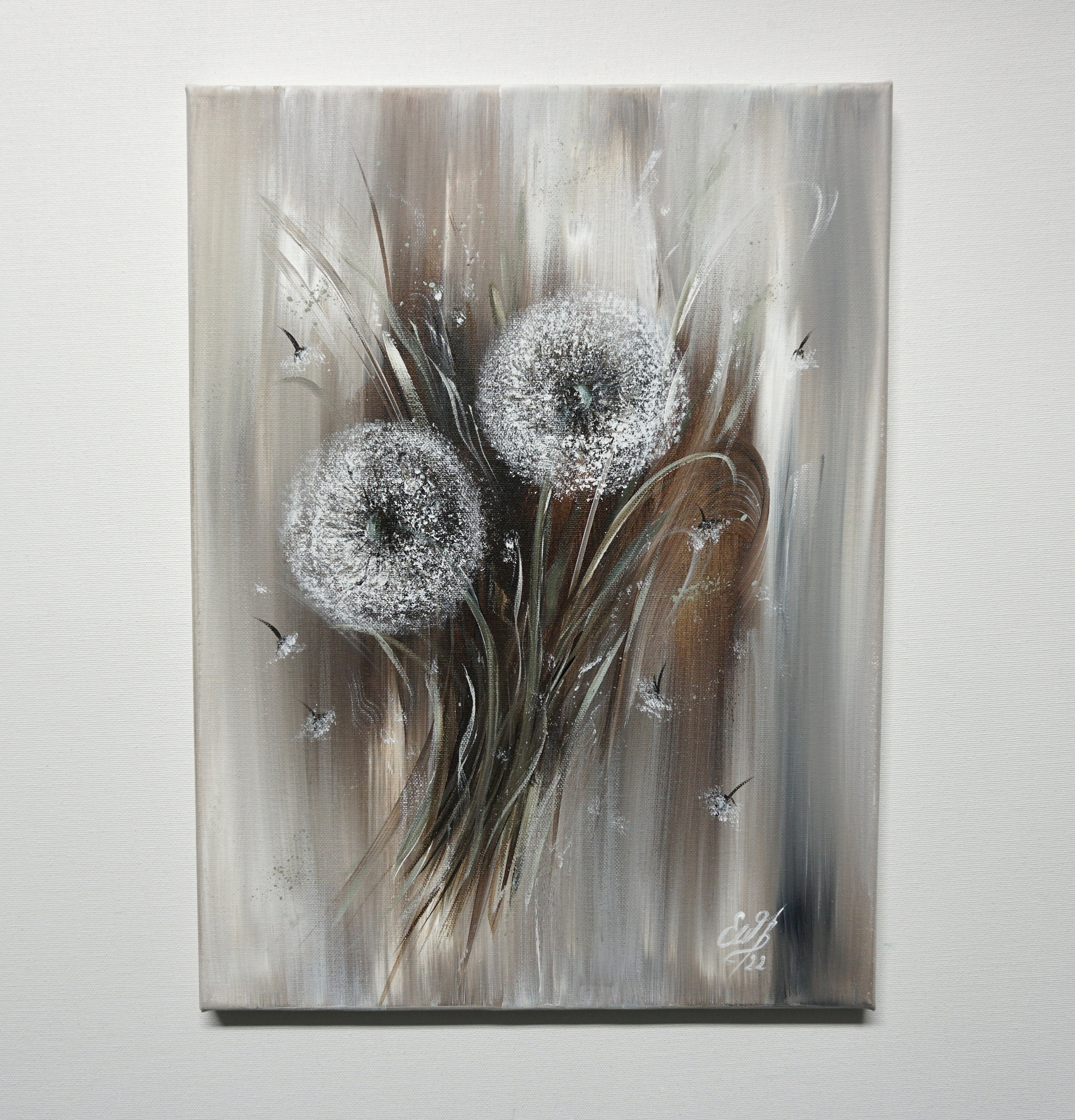 Original Dandelions, Acrylic Painting, Flowers in Acrylic