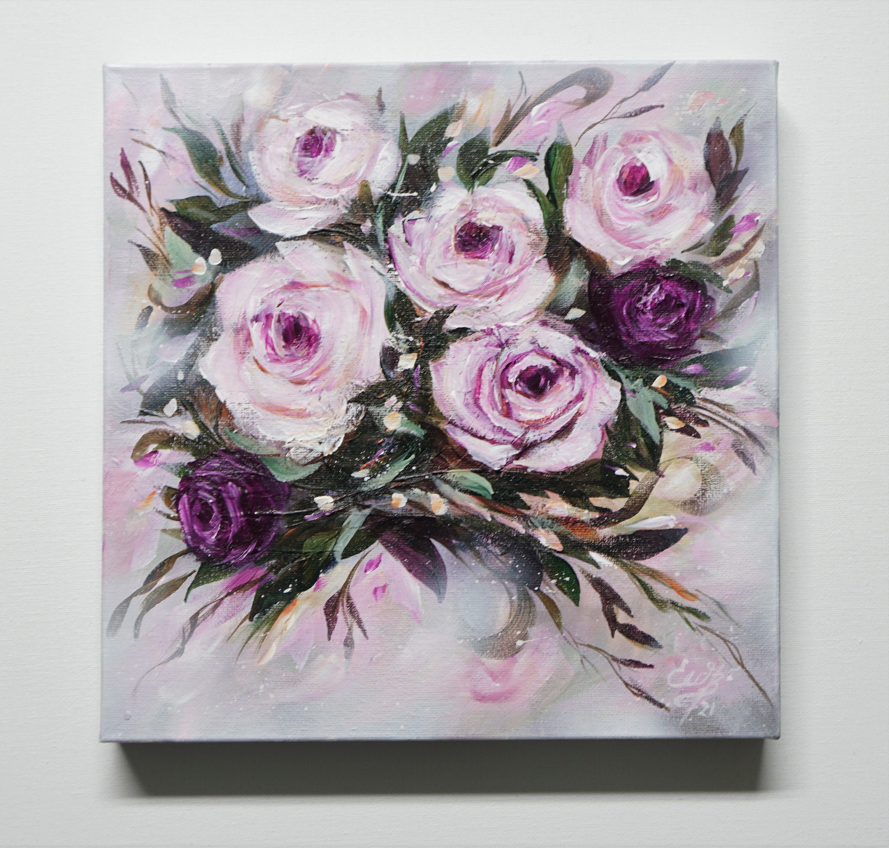 Roses Painting, Flower Painting Hand-painted,acrylic Painting Roses ...