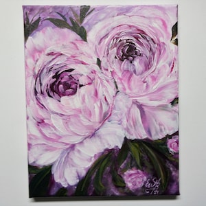 Peonies / Flowers Acrylic Painting / Peony / Flowers Acrylic Painting / Original Hand Painted / Unique