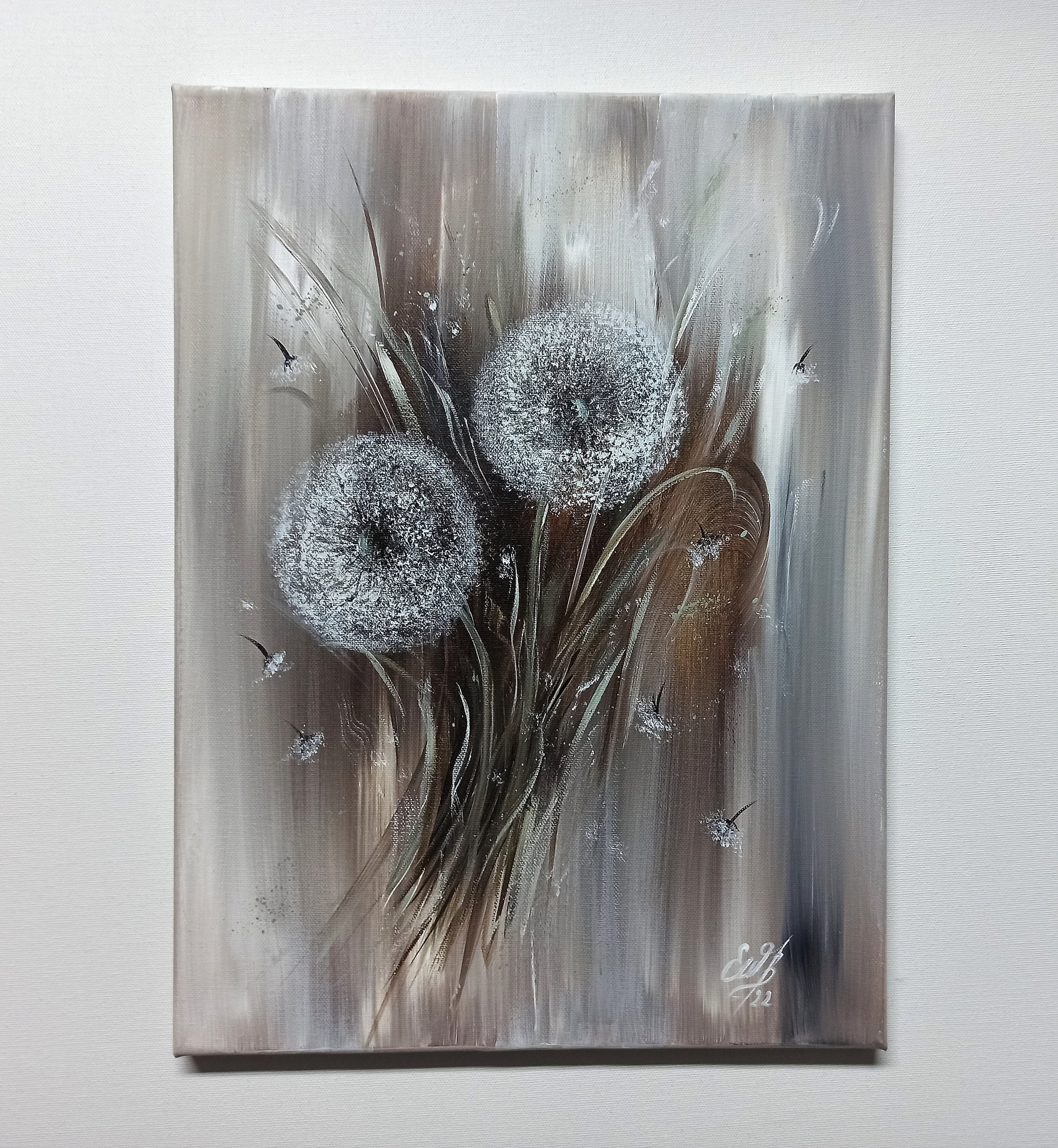 Original Dandelions, Acrylic Painting, Flowers in Acrylic