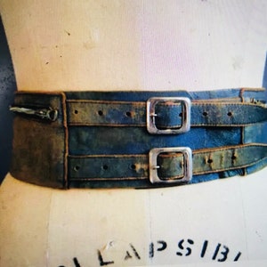 L - XL 1930s 1940s Royal Canadian Air Force uniform belt, vintage belt, coil zipper