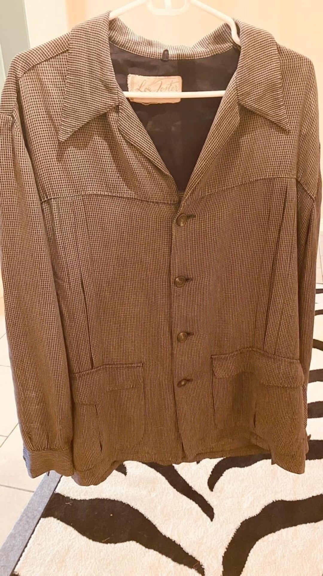 Late 1940s-Early 1950s Mens Gray Gabardine Shirt Jacket