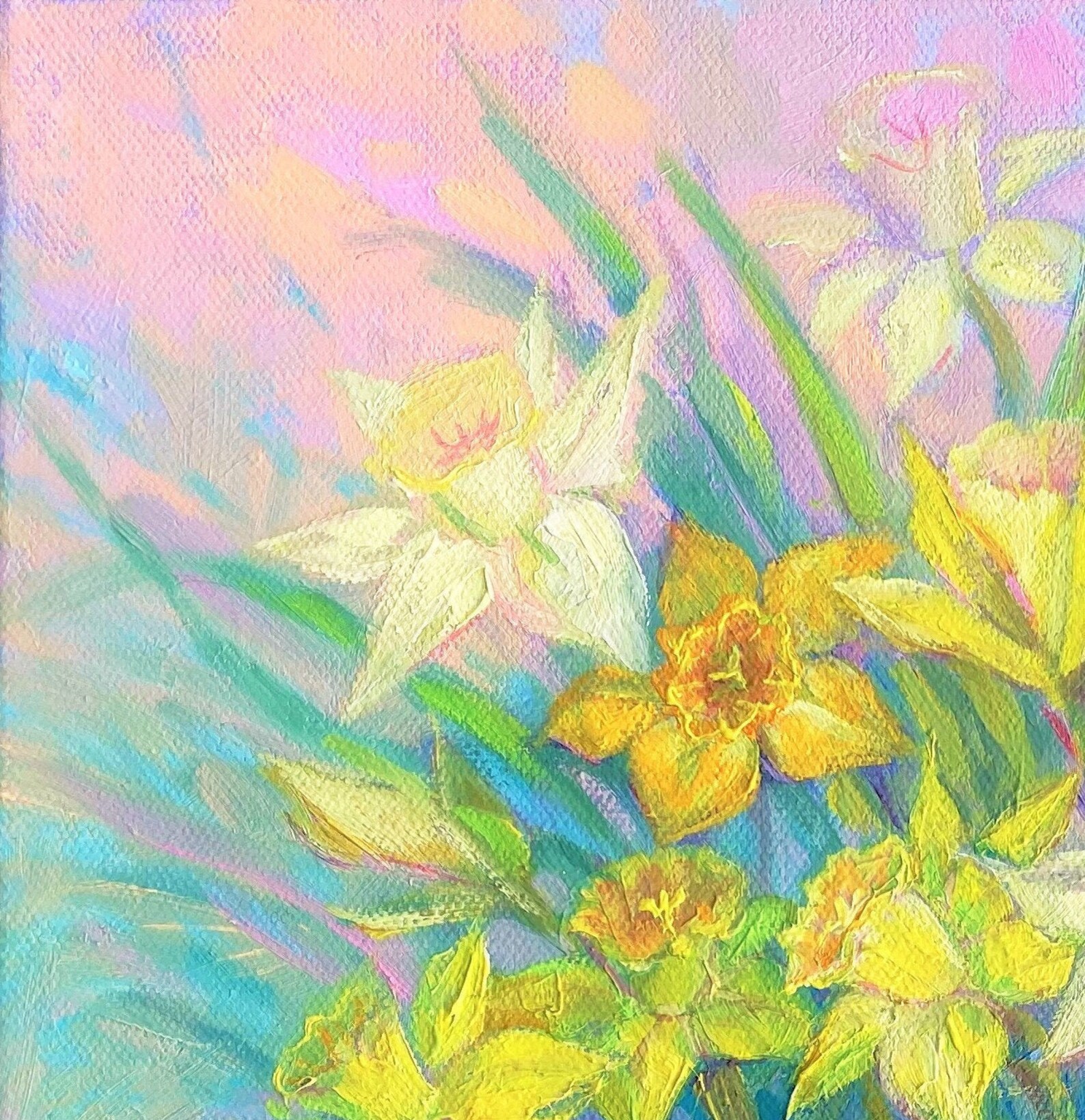 Bouquet of Daffodils. Original Oil Painting. Still Life. Etsy