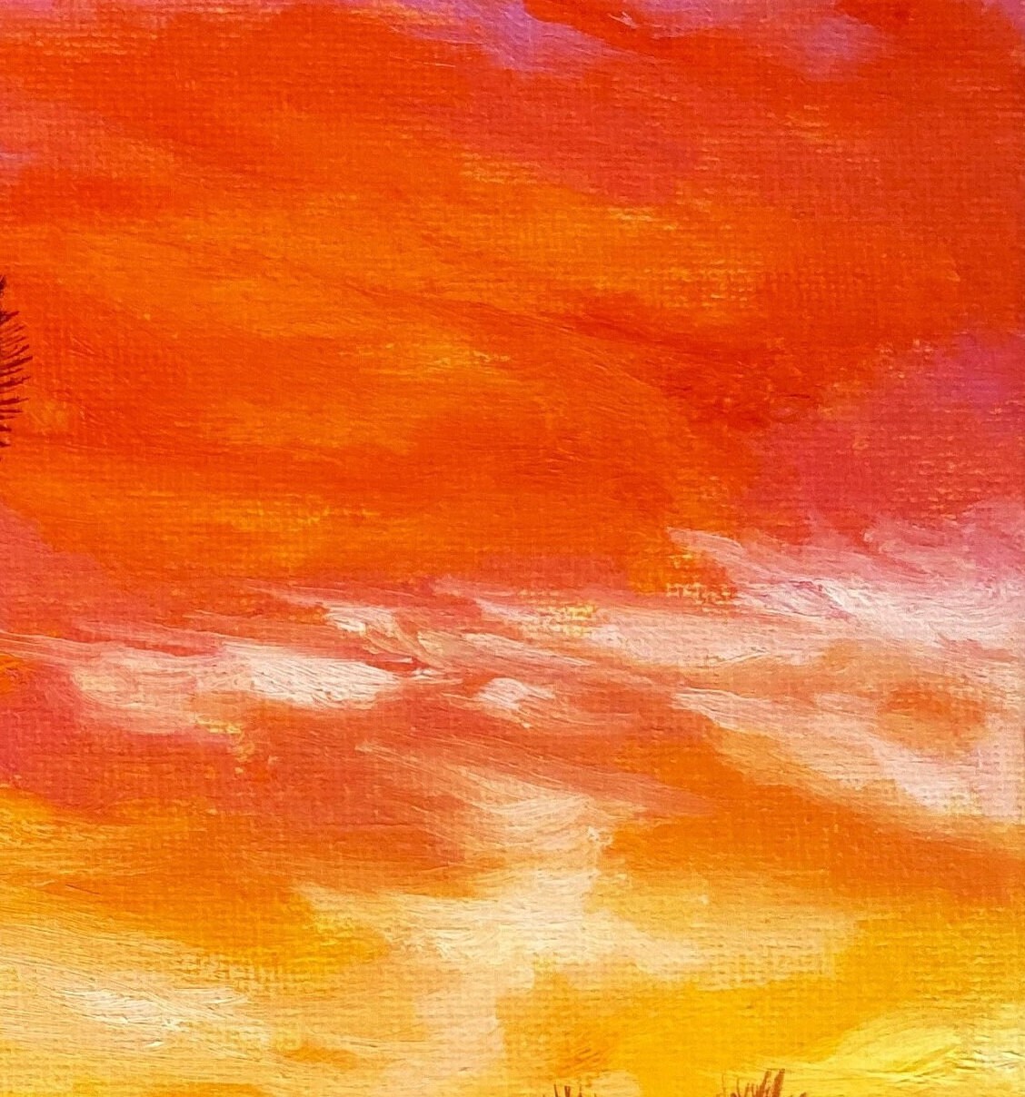 Original Oil Painting. Joshua Tree. Sunset. California Landscape