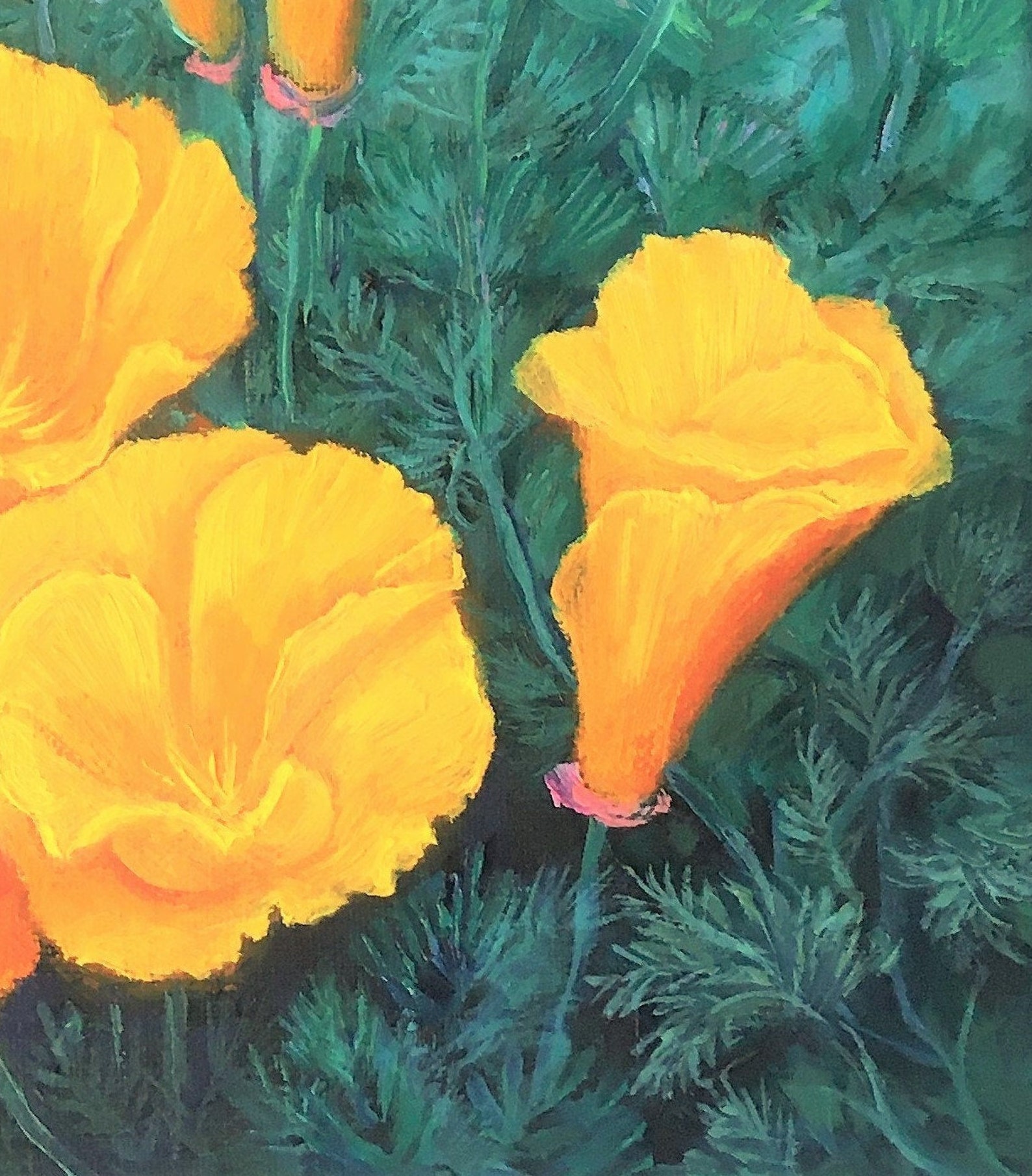 California Yellow Poppy. Original Oil Painting. Fine Art. Etsy