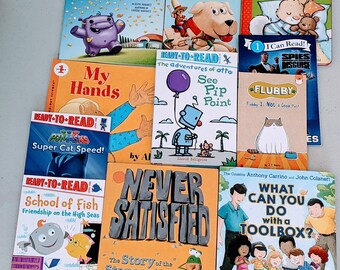 Lot of 10 Bulk Children's Books For Boys LEVEL 1 Reader (Age 3-5 yrs.) Kids Book Liquidation Mix of Reading Books, Picture Books mixed lot