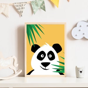 Panda print, nursery animal poster (frame not included)