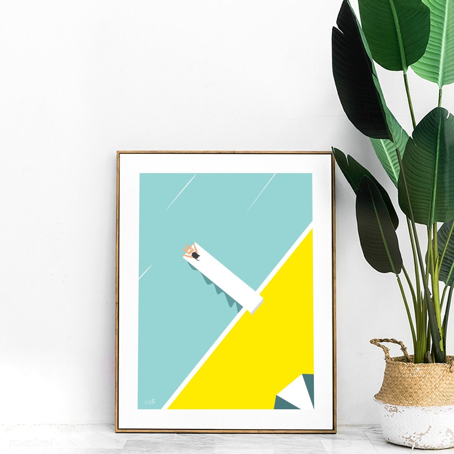 Pool Poster, Vintage French Print