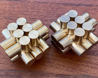 Pygmy and Marmoset Cylindrical Brass Burr Puzzles