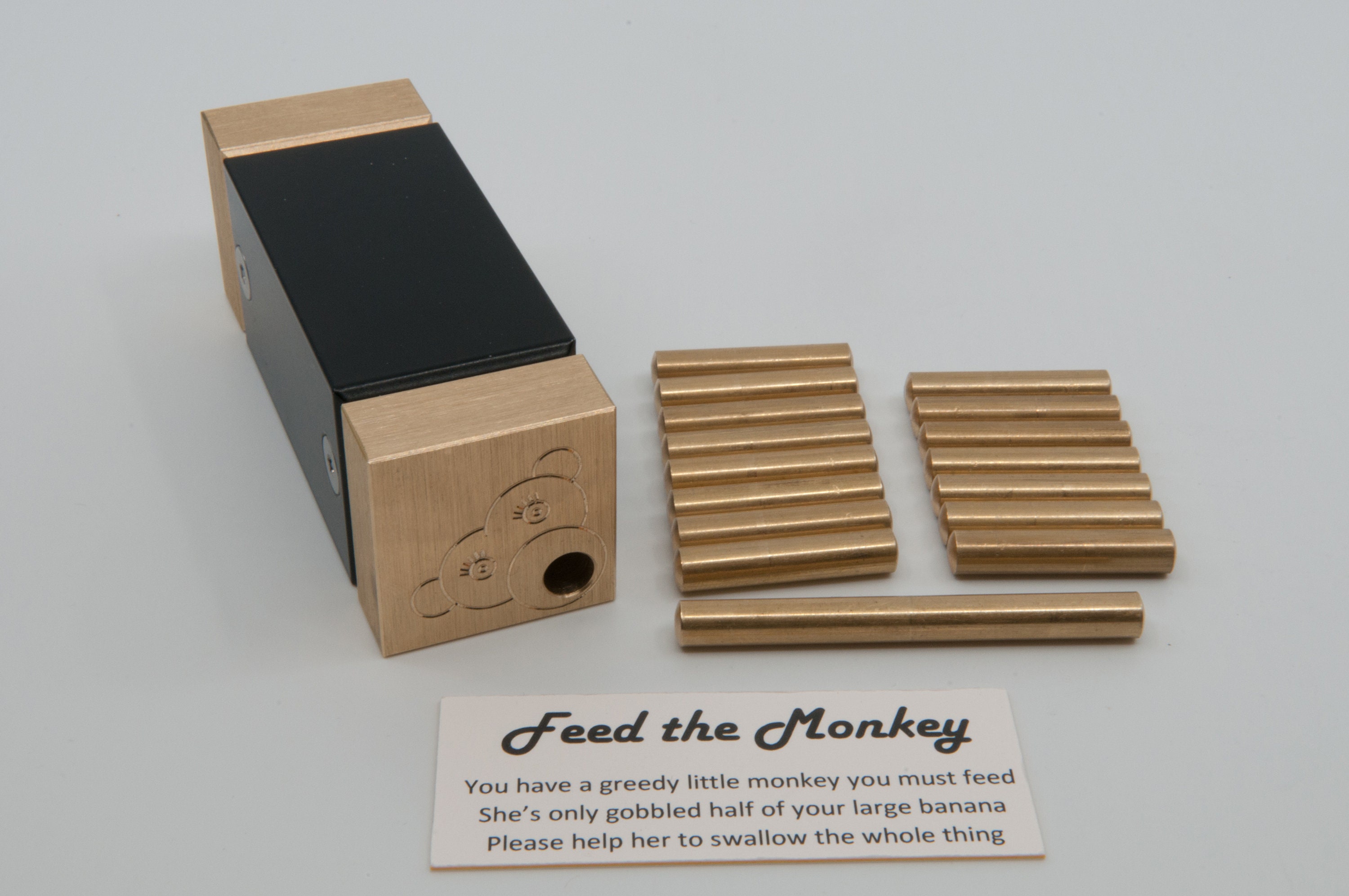 Feed the Monkey : Brass Packing Puzzle - Etsy