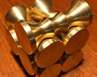 Hyperboloid Burr - 6/7 Piece Brass Puzzle Design by Oskar