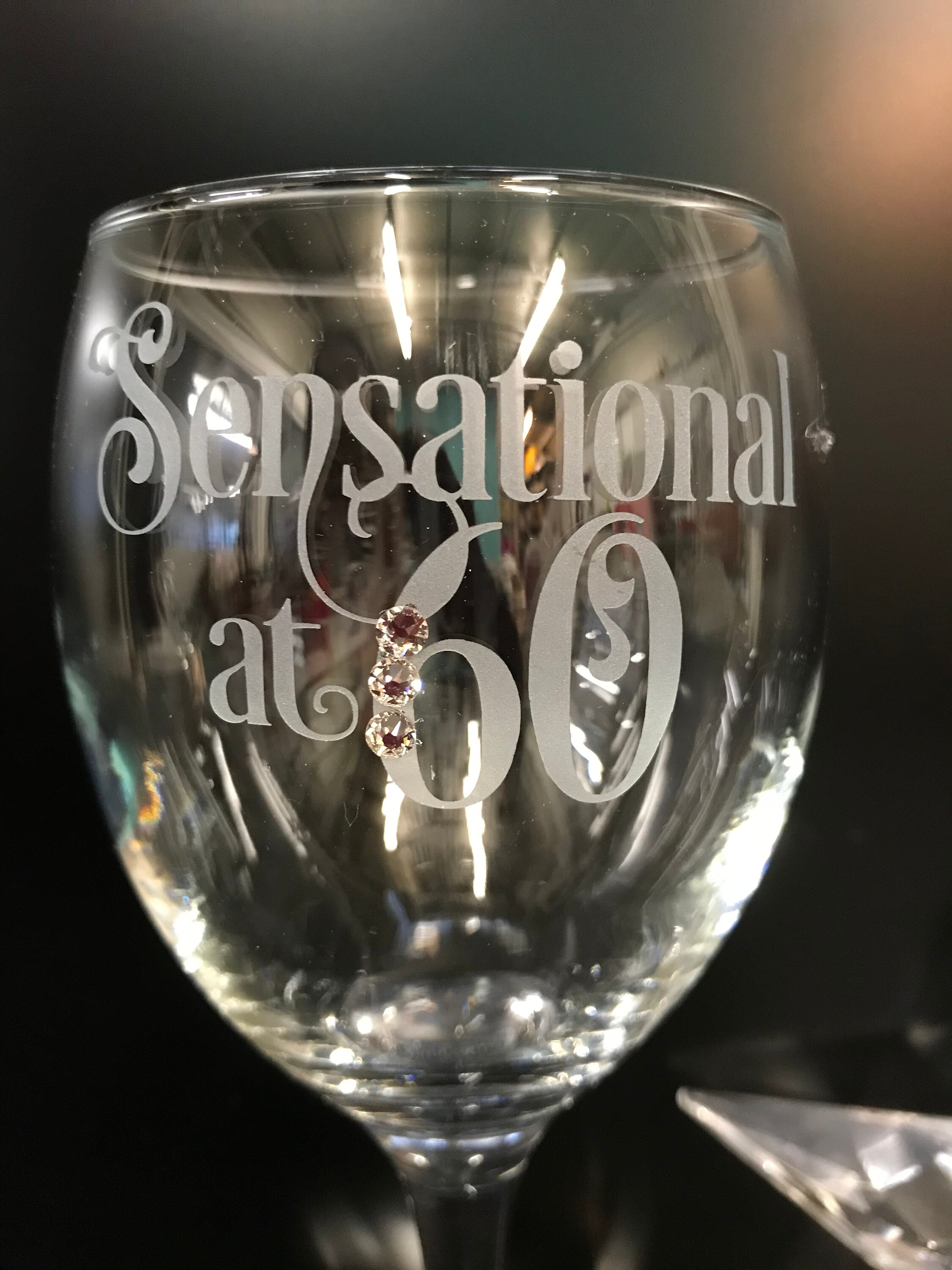60th Birthday Wine Glass 'Sensational at 60' Etsy