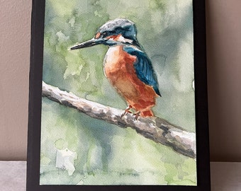 Kingfisher  Painting - Bird Art - Watercolor Painting - Original Painting - Original Art - Gift for bird lover -