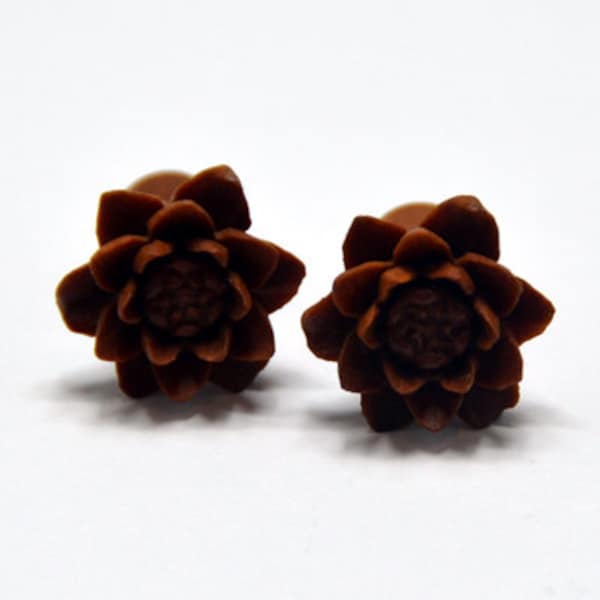 Water Lily Fake Gauges – Hand Carved Fake Earrings By Crown Republic | Fake Gauge Jewelry - Unique and Stylish Handmade Fake Gauges