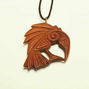 Huginn & Muninn Necklace by Crown Republic | Hand Carved Wooden Necklace Pendant Jewelry - Unique and Stylish Handmade Pendant