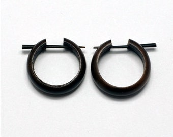 Hoop Earrings SONO | Stirrup Post Hand Carved Earring Jewelry - Unique and Stylish Handmade Earrings