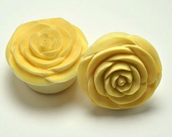 Rose fleur oreille jauge bouchons par Crown Republic-7/8 "| Sculpté à la main en bois jauge plug bijoux-jauges à la main unique et élégant