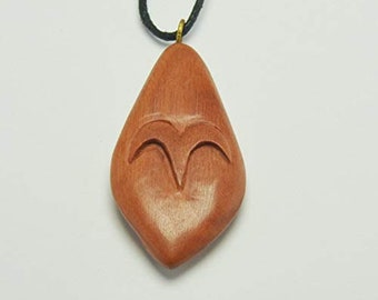 Zodiac Aries Necklace Pendant by Crown Republic | Hand Carved Wooden Pendant Jewelry - Unique and Stylish Handmade Zodiac Sign Pendant