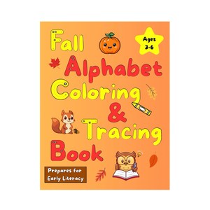 Livro para colorir e traçar alfabeto de outono para impressão em PDF - Atividade educacional divertida de outono para crianças - Aprenda e trace letras