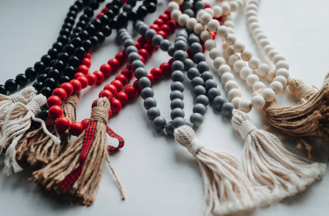 Eco-friendly Wood Bead Garland with Tassels – everything HOSPITALITY  Boutique