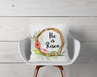 Farmhouse Easter Modern Pillow Covers - He is Risen!