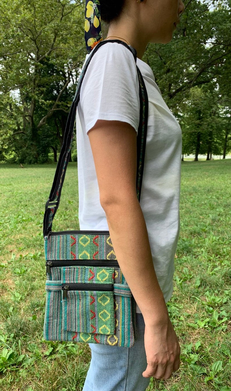 Himalayan woven cotton messenger bag