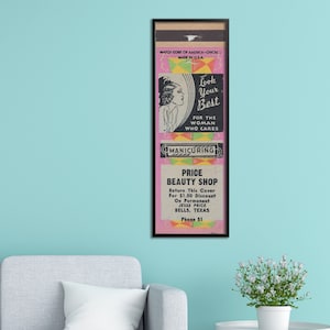 Vintage Beauty Shop Matchbook Poster (12 x 36 in.)