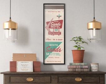 Vintage White Sands Motel Matchbook Poster (12 x 36in.)