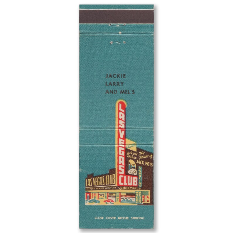 Vintage Las Vegas Club Matchbook Poster 12 X 36 In. Etsy