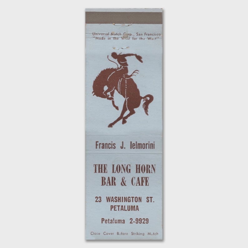 Vintage Long Horn Bar Matchbook Poster 12 x 36in. image 3
