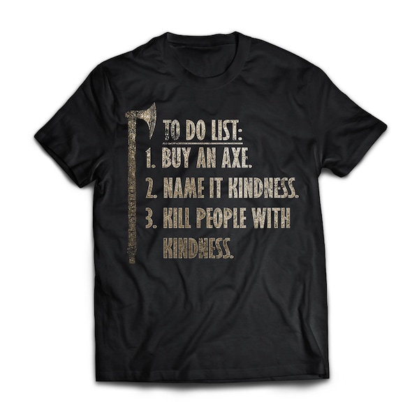 Viking Tshirt Apparel, To Do List Buy An Axe, Front - Next Level Mens Triblend