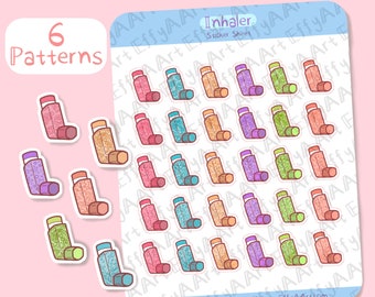 Plannerstickers Kawaii-inhalator: herinnering astmatracker
