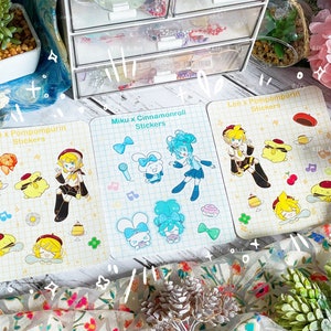 Miku x CinnamonRoll Sticker Sheet Kawaii Planner Hand Drawn Stickers