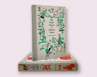 Family Treasury of Children's Stories, Two Volumes, 1956, Fairy Tales, Fables, Nursery Rhymes, Children's Poetry, Vintage Children's Books