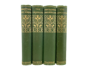 William Makepeace Thackeray, Four Volume Set, Christmas Books, The Newcomes, The Virginians, Mershon Publishing Co.