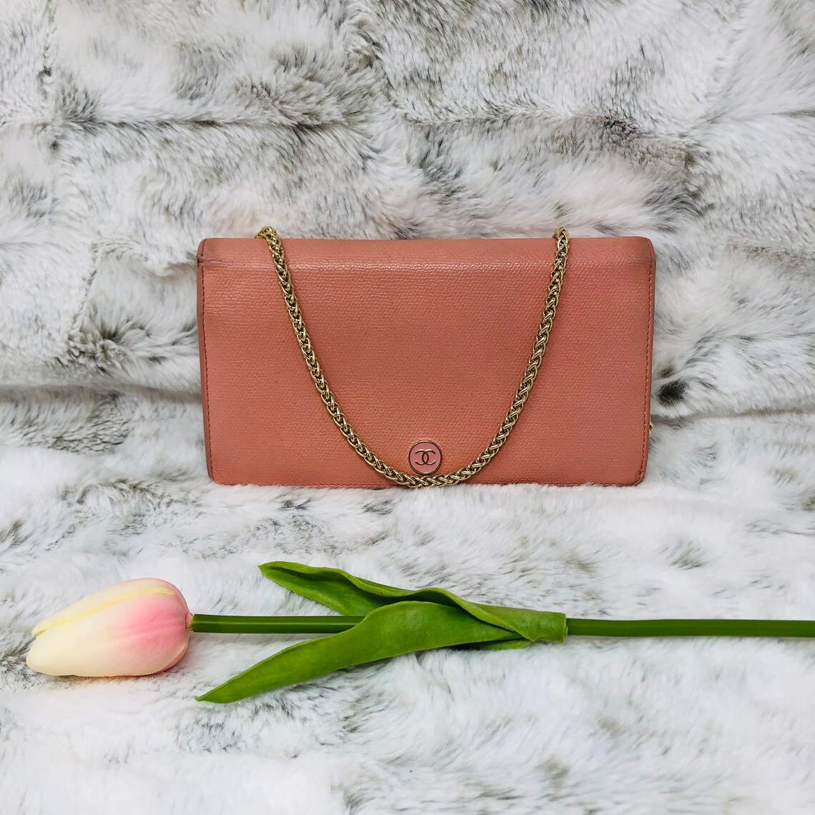 Authentic Chanel wallet on chain Etsy