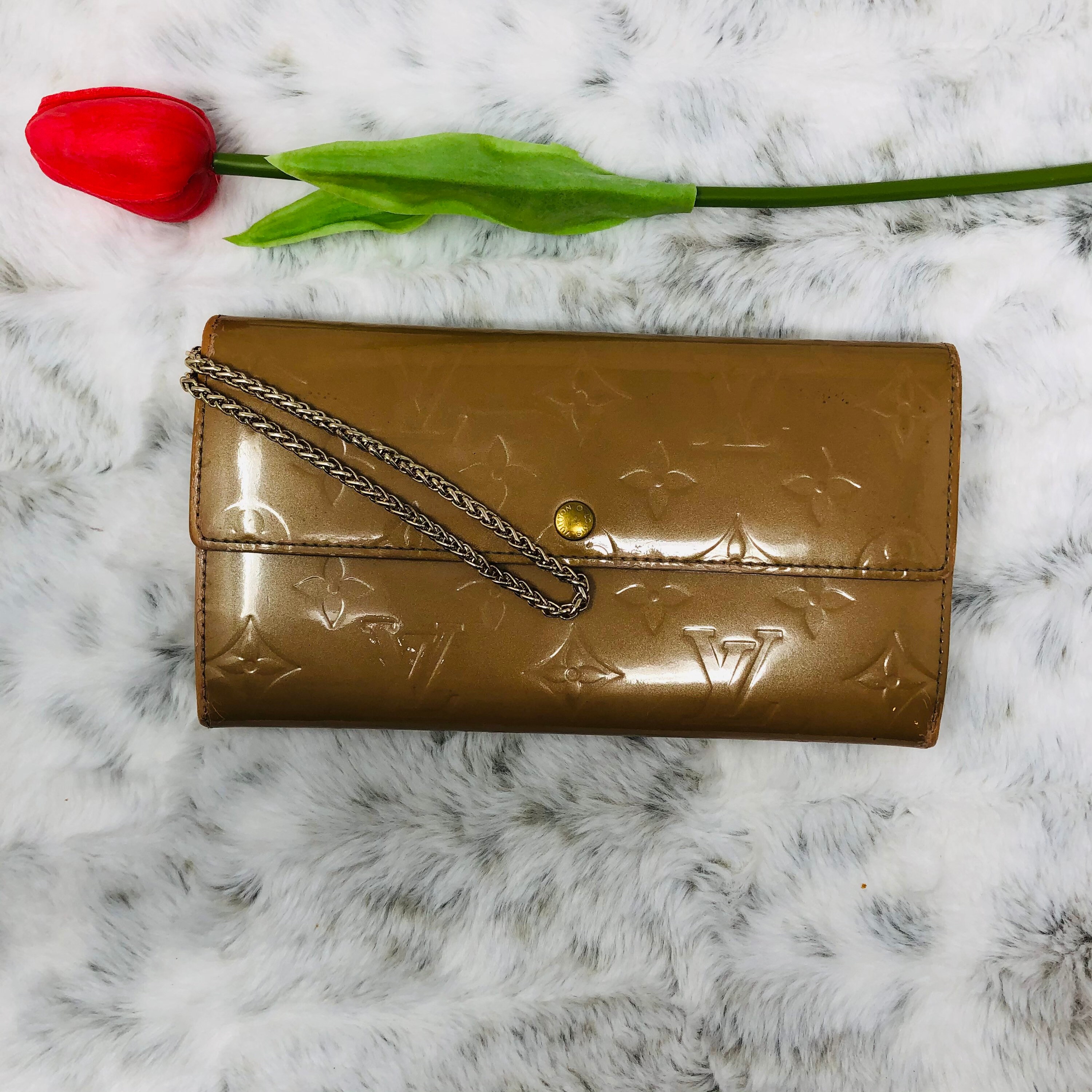 Authentic Louis Vuitton wallet on chain Etsy