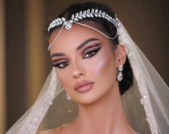 Bridal Crystal Tiara Headband,Handmade Luxury Swarovski Crystal Bridal Tiara,Wedding Headband Hair Accessories, Bridal Wedding Headpiece