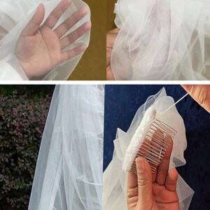Cathedral Wedding Veil, soft wedding veil, White Veils, Ivory Veil, White Wedding Veil, Long Ivory Veil, Veil With Comb, Long Bridal Veil zdjęcie 5