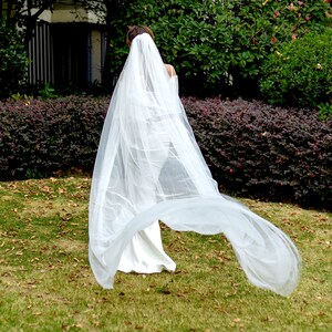 Cathedral Wedding Veil, soft wedding veil, White Veils, Ivory Veil, White Wedding Veil, Long Ivory Veil, Veil With Comb, Long Bridal Veil zdjęcie 3