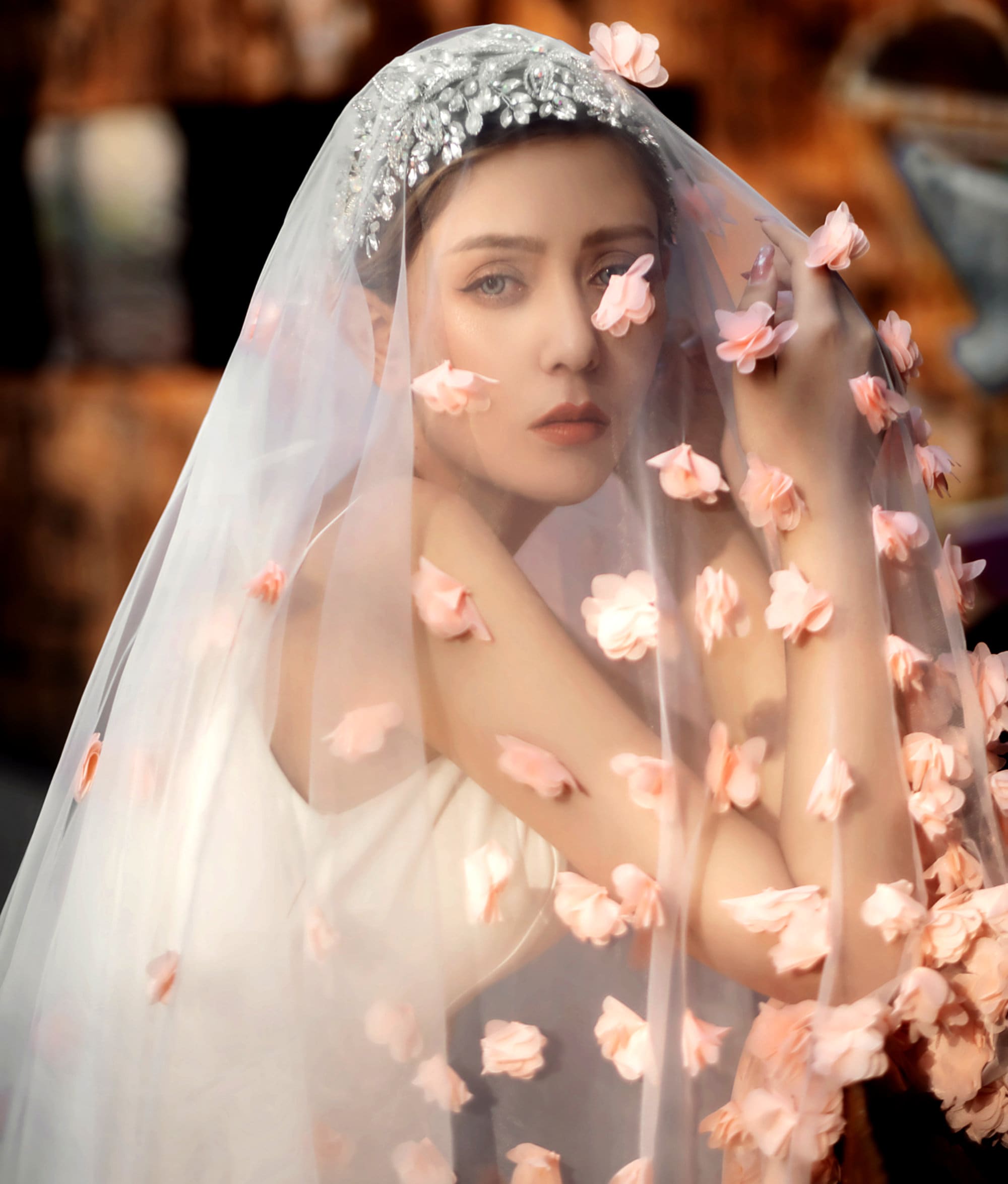 Custom Veils For Weddings & Bachelorette Parties - Sprinkled With Pink