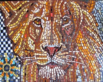 The lion. Glass mosaic, hand made