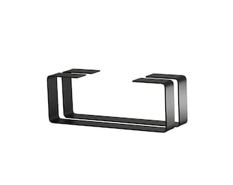 2x Lage metalen poten voor kast, fauteuil, bank, metalen poten