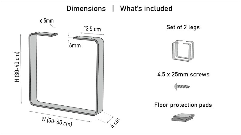 2 x Metall Couchtisch Gestell Perfekt für Couchtisch, Bänk Beine, Tischfüße, Sitzbank beine, Möbelfüße, Couchtisch U Form Bild 8