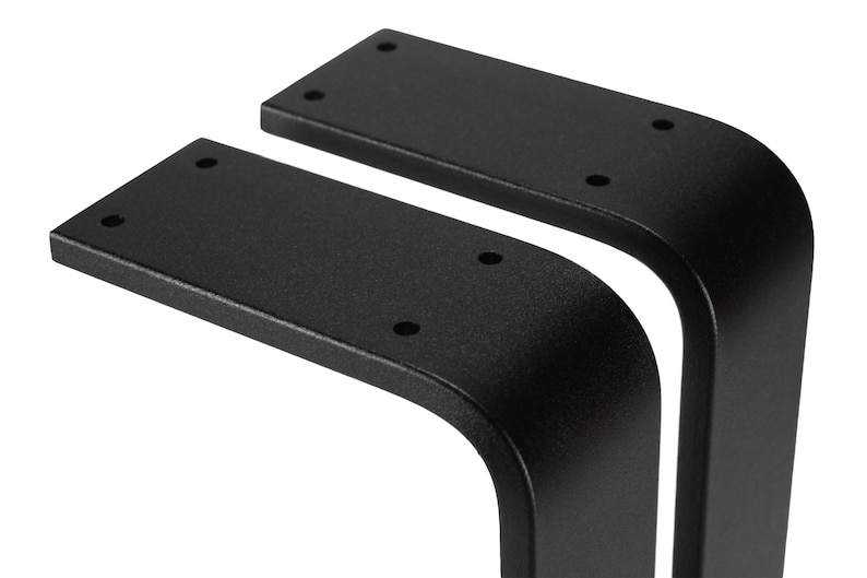 Pieds De Banc En Métal 16 Pouces (40 Cm) - Paire De 2 - Style Moderne Noir - Ohiowoodlands